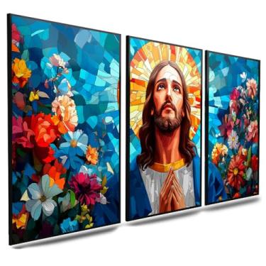 Imagem de Quadro Decorativo Artístico Pássaro Oriental, Arte em Rosa e Lilás, Estilo Japonês com Flores de Cerejeira