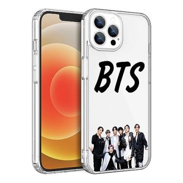 Imagem de WWDIYHOUSE Capa compatível com iPhone 15 Pro Max, capa transparente de TPU macio à prova de choque para homens/mulheres/meninas/meninos (Fashion-BTS-4)