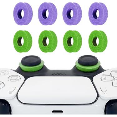 Imagem de 8 Pack Precision Rings Aim Assist for PS5, for PS4, Compatible with Xbox Controllers Accessories– Control with Soft Silicone Rings – Compatible with Fortnite & FPS Games，Purple+Green