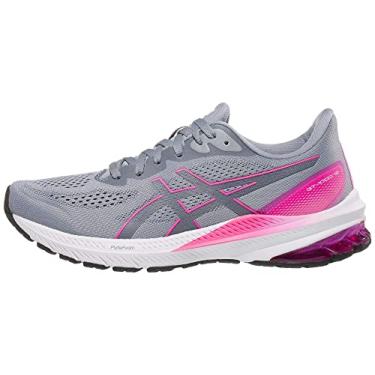 Imagem de ASICS Tênis de corrida feminino GT-1000 12, Sheet Rock/Hot Pink, 6 Wide