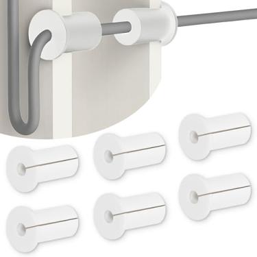 Imagem de Pacote com 6 cabos de parede de silicone branco de 3/10.2 cm, compatível com Starlink, ilhós de cabo à prova d'água, acessórios para kit de roteamento