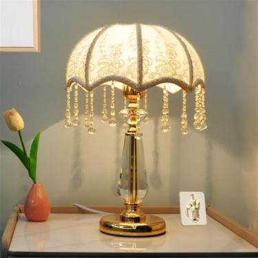 Imagem de Luminária de mesa contemporânea de cristal, estilo moderno e criativo, para sala de estar, escritório, casa de campo, hotel, quarto, cabeceira ou mesa de cabeceira com LED (Estilo 25)