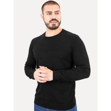 Imagem de Suéter Calvin Klein Jeans Masculino Crewneck Tricot Liso Preto-Masculino