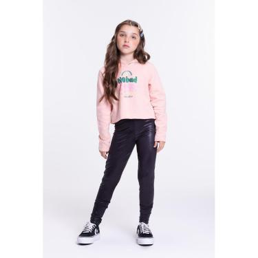 Imagem de Conjunto Moletom Infantil Menina Cropped No Bad Days Rosa-Unissex