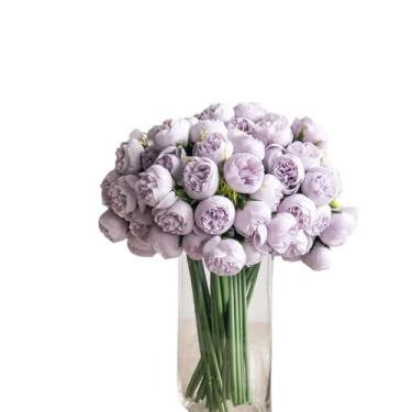 Imagem de Flores Artificiais com 27 Rosas – Arranjo Decorativo para Casa, Casamentos e Festas | Rosas de Seda Realistas(Roxo)