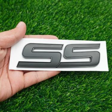 Imagem de 1 peça de reposição para crachá 3D emblema SS para porta da frente para 2006-2010 Impala Equinox HHR Carlo SSR Trailblazer 15211285 Origianl tamanho (preto)