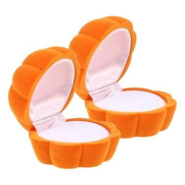 Imagem de ABOOFAN Caixa de joias de abóbora, caixa de anel 2 peças, laranja, bugigangas, caixa de brinco de abóbora, estojo organizador, porta-armazenamento para casamento, casamento, casamento, casamento, casamento, casamento, Halloween, ornamentações