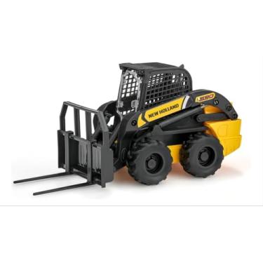 Imagem de Trator Mini Carregadeira Empilhadeira Articulada New Holland L330 com Acessórios – Brinquedo Miniatura Escala 1:26 com Pneus Emborrachados