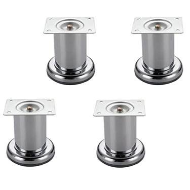 Imagem de SENNIAN Pernas de mesa de metal para móveis faça você mesmo, pacote com 4 pernas de móveis, pernas de sofá de metal de aço inoxidável, pernas de armário, pés de sofá multifuncionais de metal, fácil de