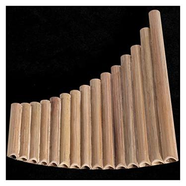 Imagem de Flauta de bambu com 15 tubos de sopro Panpipe G Key Panpipe feito à mão
