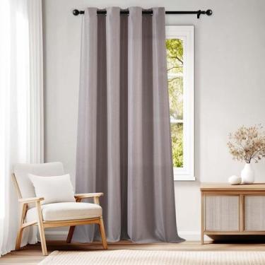 Imagem de Cortina jinchan Linen Textured Room Darkening 240x260cm Taupe