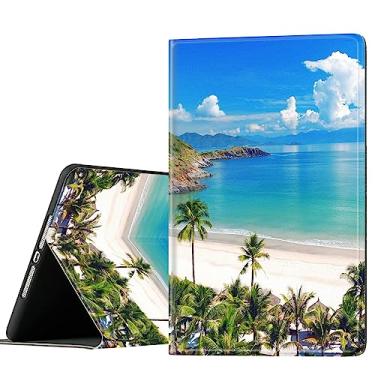 Imagem de Compatível com Apple iPad (A16) 11ª geração, capa de 11 polegadas 2025, iPad 10ª geração, capa protetora fina 2022 com suporte, palmeira tropical praia