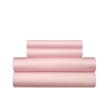 Imagem de YASMENG Conjunto de capa de edredom de cetim 100% algodão de fibra longa rosa tamanho queen 3 peças de luxo 600 fios algodão puro orgânico durável qualidade hotel conjunto de cama macio sedoso cetim