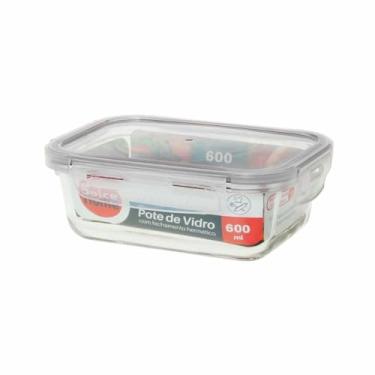 Imagem de Pote Hérmetico Marmita Armazenamento 600ml De Vidro