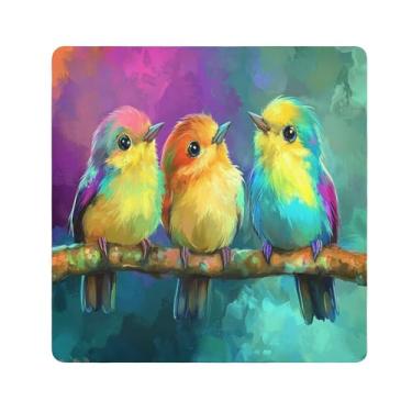 Imagem de SEHANY Saco de maquiagem de pano autoadesivo colorido flores primavera pássaro mágico protetor portátil para lente de câmera envoltório cosmético, bolsa de maquiagem aberta para mulheres, itens