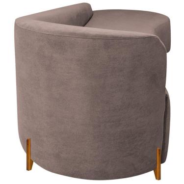 Imagem de Divã Recamier Orgânico França 220cm Lado Dir Pés Madeira Linho Cor Rosê