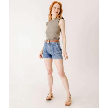 Imagem de Short Feminino Bolsos-04053 - AKIYOSHI, 46, Jeans