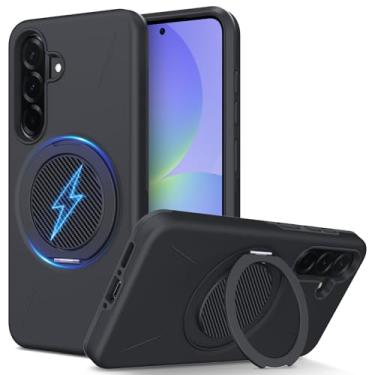 Imagem de DNTMZIN Capa para Samsung Galaxy A36 5G com suporte magnético invisível [proteção contra quedas militar] [compatível com MagSafe] para Galaxy A36 Preto 023-SAMA36-01