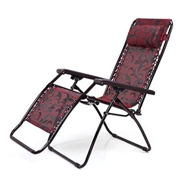 Imagem de LMJYU Cadeira reclinável dobrável ajustável com gravidade zero poltrona relaxante portátil com encosto de cabeça removível