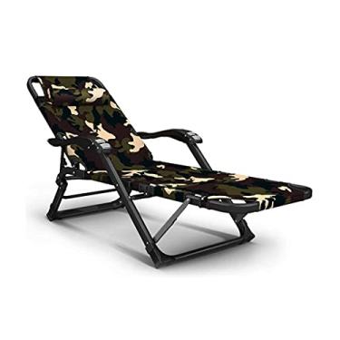 Imagem de YYBOES Espreguiçadeiras, espreguiçadeiras resistentes, móveis de jardim, cadeiras de acampamento e jardim, espreguiçadeiras dobráveis reclináveis à prova d'água de metal para escritório ao ar livre
