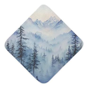 Imagem de STAYTOP Toalhas de bebê com capuz musselina verde escuro cordilheira montanhosa, toalha de banho super macia, toalhas absorventes de bebê para banho recém-nascido unissex 89x89 cm