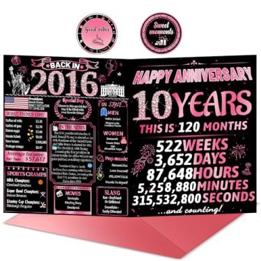 Imagem de VivaGem 10th Anniversary Card for Him Her Tin or Aluminum Anniversary Decorações para Esposa Marido Casal, Presente de Casamento de 10 anos para Mãe Pai Pais, Presentes Engraçados para Mulheres Homens