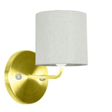 Imagem de Arandela Dourado De Cupula Cilíndrica Linho Claro - MARRYLUZ