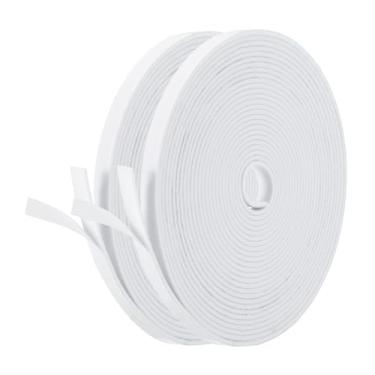 Imagem de Tira de vedação de porta de decapagem climática, 2 rolos de 1/4 polegada x 0,6 cm x 4,6 m, isolamento de fita de espuma de alta densidade à prova de som autoadesiva para ar condicionado de janela de