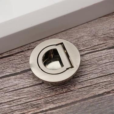 Imagem de Redondo, com anel de puxar, alça embutida, 1 peça de puxadores ocultos tatami invisível porta de armário ferragens para armário armário gaveta (A)