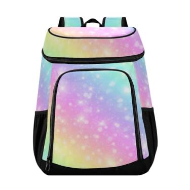 Imagem de Mochila com glitter, arco-íris, tie dye, 36 latas, à prova de vazamento, para almoço, piquenique, viagem, acampamento, caminhada