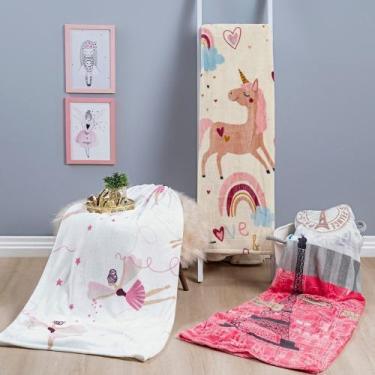 Imagem de Manta Flannel Estampada Infantil Bouti Kids Solteiro - Bailarina - Bia