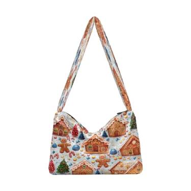 Imagem de Bolsa de ombro floral laranja e amarela em bege, bolsa com zíper, bolsa de ombro feminina, Casa de gengibre - 3, One Size