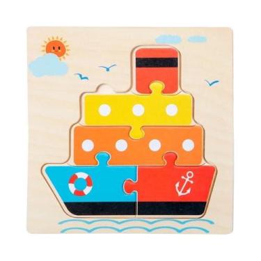 Imagem de Quebra-Cabeças Educacionais 3D De Madeira Para Crianças, Tangram De An