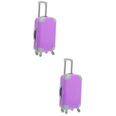 Imagem de ifundom 2pcs Doll Case Mini Suitcase Miniature Luggage Case Doll House Accessory Mini Decorative Furniture