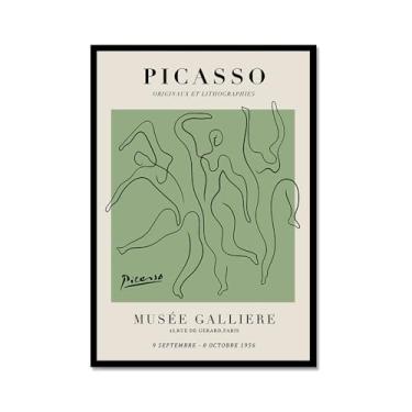 Imagem de Arte de parede verde sálvia Matisse William Morris Bauhaus Impressão floral abstrata Mercado de Flores Poster Picasso Estética Decoração de parede para sala de estar (SKU1,20.3x30.5 cm = (20x30cm