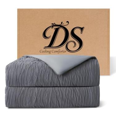 Imagem de D DS CURTAIN Cobertor de edredom refrescante King – Conjunto de cama quente e refrescante, tecido de toque frio que absorve o calor corporal, refrescante e quente, conjunto de cama para suores