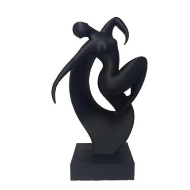 Imagem de Escultura Dança Decoração Elegância em Movimento - Abstrata Minimalista de Dança| Ideal para Sala de Estar, Escritório Moderno e Espaços de Yoga(Preto)