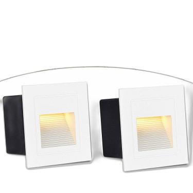 Imagem de 2 Balizador De Embutir Parede Externo Branco Led 3000K Zan08