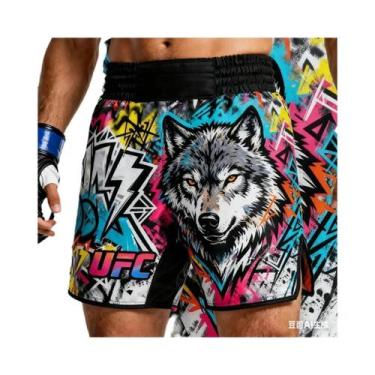 Imagem de Shorts De Treinamento E Luta MMA Hip-Hop Graffiti Para Homens, Oversiz