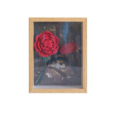 Imagem de Quadro de Fotos com Flores Tecidas à Mão Bouquet Girassóis Tecidos Artificial para Decoração Parede Casa Escritórios Mesa Adornos Dia das Mães Anivers