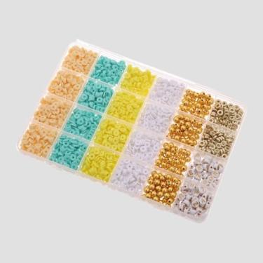 Imagem de 1 conjunto de pulseiras de contas de argila de polímero, 18 cores vibrantes com pingentes e acessórios de metal, joias faça você mesmo, pulseiras da amizade, presente, conjunto 11