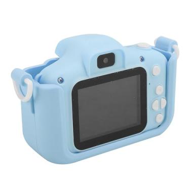 Imagem de Mini câmera infantil de 12 MP, brinquedo para câmera digital, com câmera dupla, bom presente, tela IPS de 2 polegadas, confortável, durável (azul)