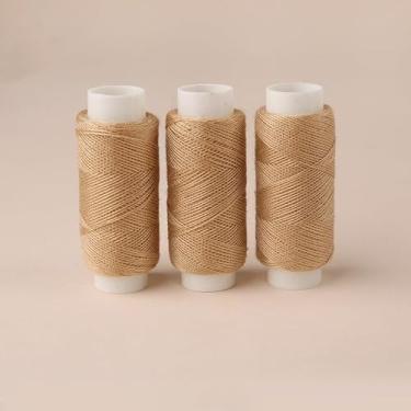 Imagem de 10 carretéis de linha de costura de poliéster - kit de linha para máquina de costura doméstica de tamanho pequeno, acessórios de costura manual (Cáqui)