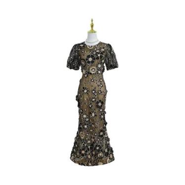 Imagem de Vestido De Verão Feminino Com Manga Curta E Decote Redondo Bordado Est