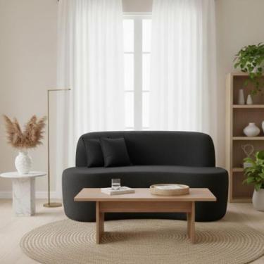 Imagem de Sofá Minimalista Orgânico 2 Lugares Sala Bouclé - Tatite Decor, Bouclé