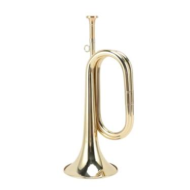 Imagem de Cryfokt Bb Key Bugle Trompete de Latão Com Boquilha Removível Luvas de Pano de Limpeza para Banda Escolar, Conjunto de Instrumentos Profissionais para Estudantes Iniciantes