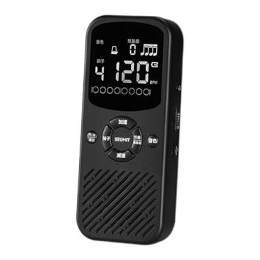 Imagem de predolo Gerador de tons de metrônomo digital, metrônomo eletrônico com contagem vocal para bateria e violino, Preto