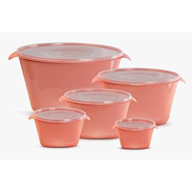 Imagem de Kit 05 Potes de Armazenamento de Plástico Acquamar (Rosa Bebê)