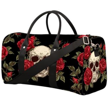 Imagem de Bolsa esportiva de viagem, bolsa esportiva Sugar Skull Rose 1102-001, C - crânio rosa, ONE SIZE