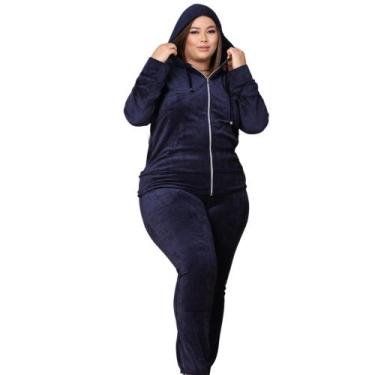 Imagem de Conjunto Agasalho Feminino Plush Calça Blusa Veludo - Loja Restart Onl